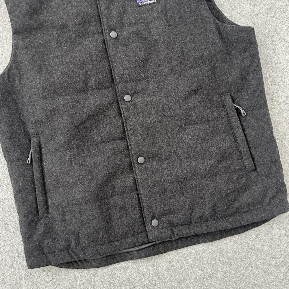 Patagonia Vest Mens Large Gray Wool Snap Front Lined Zip Pockets STY 27440 FA18 - Picture 5 of 9